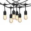 100ft length 24 inch spacing commercial Bistro light String non-suspended E26 base sockets black wire for holiday decoration