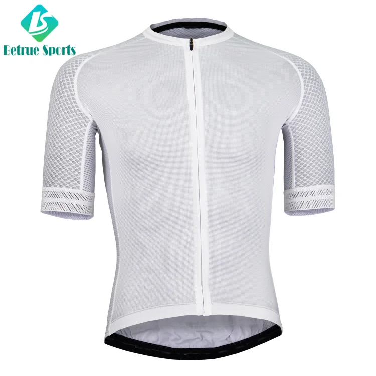 Custom White Plain Cycling Jersey 