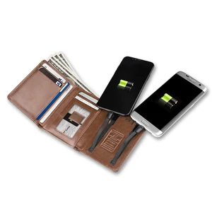 3 Fold PU Leather Charging Wallet 4000mAh Power Bank