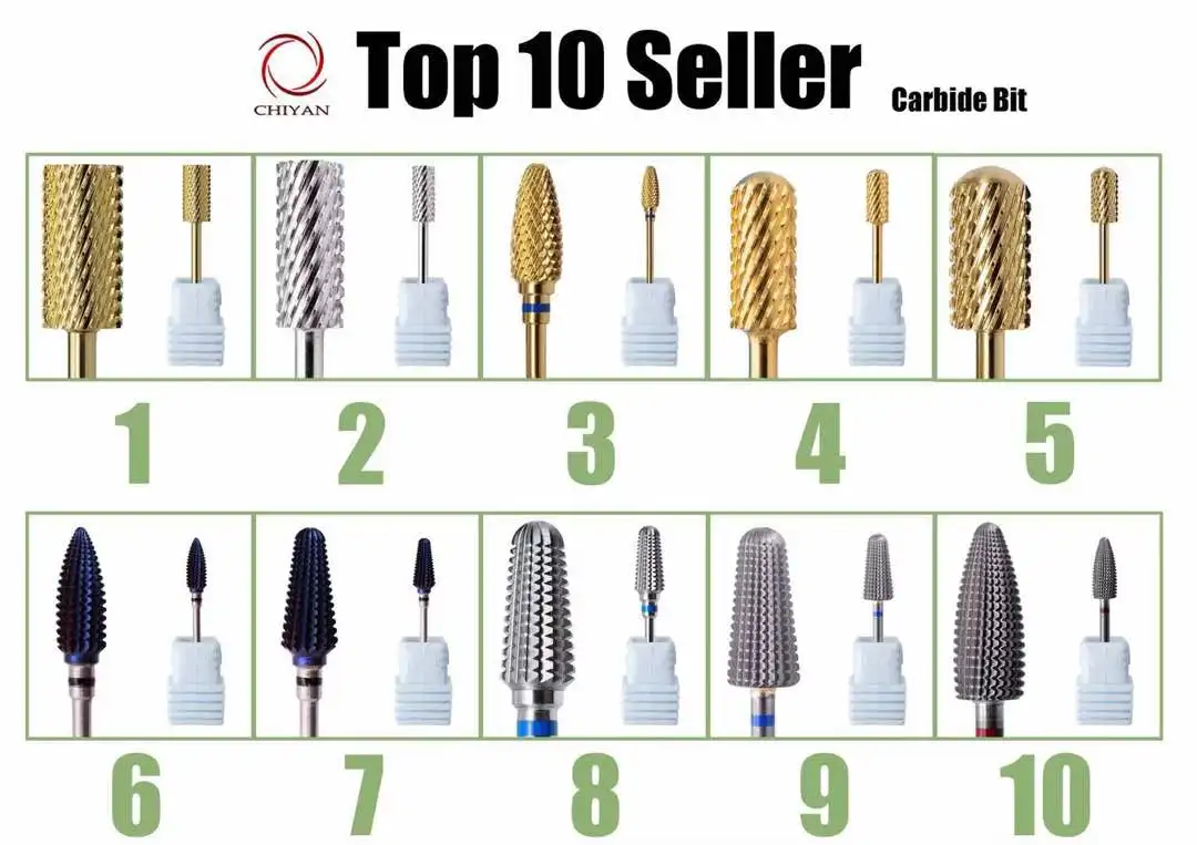 Tungsten Carbide Nail Drill Bit 3/32" Bur Electric Nail Drill For Pro