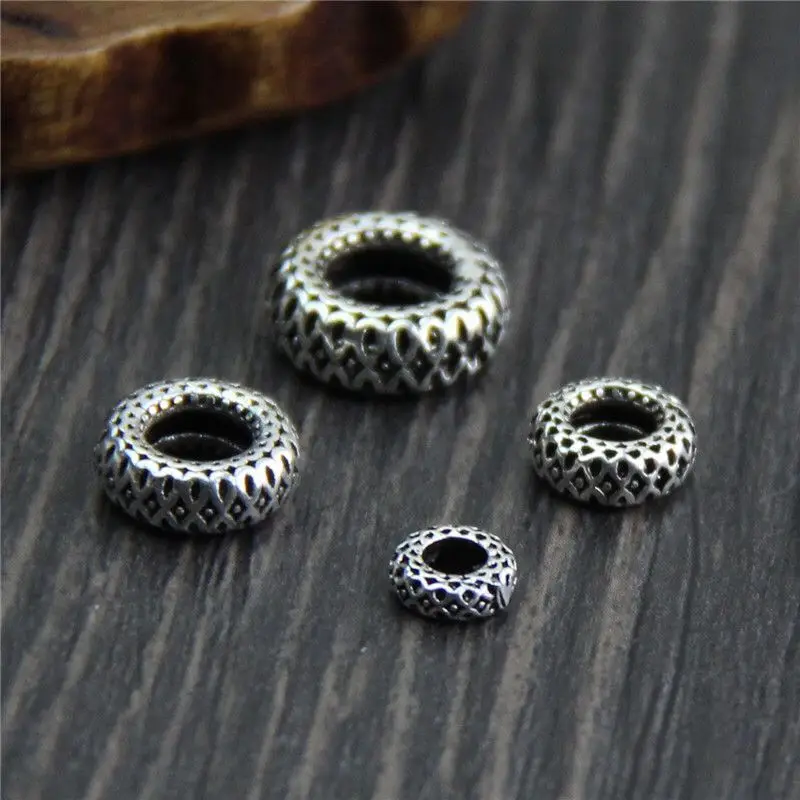 

925 Sterling Silver vintage wheel shape spacer Beads for jewelry making