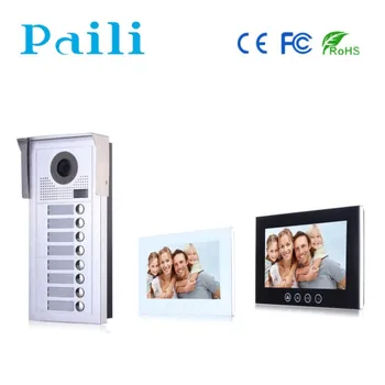 10 Video Door Phone Intercom System Apartment Entry Door Phone System 4 Monitor 1 Doorbell Camera For 8 View Video Door Phone Paili Product