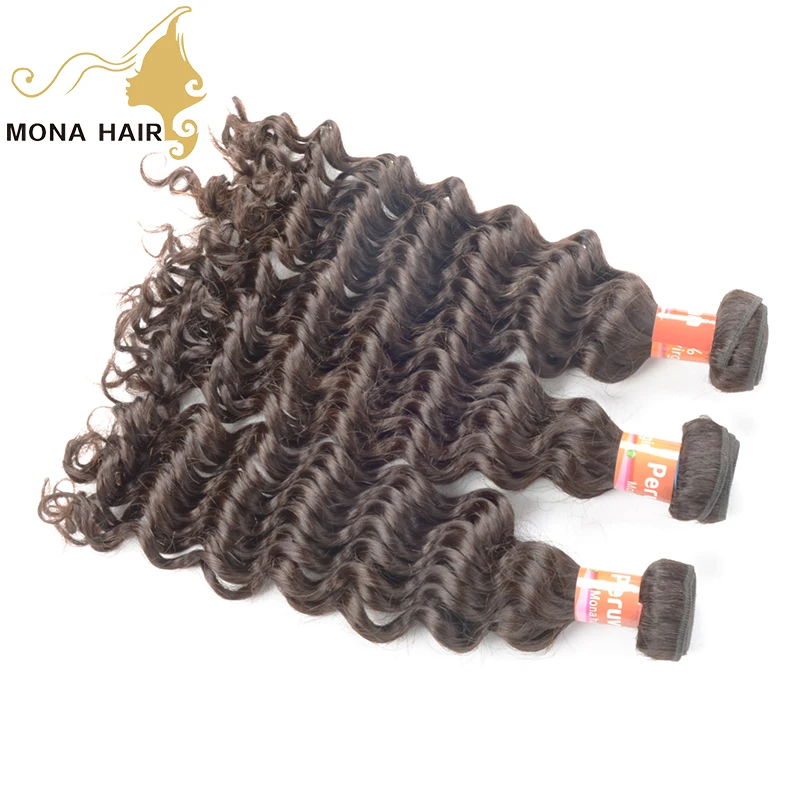 

Guangzhou Mona hair Peruvian Hair Virgin Remy Deep Wave Bundles