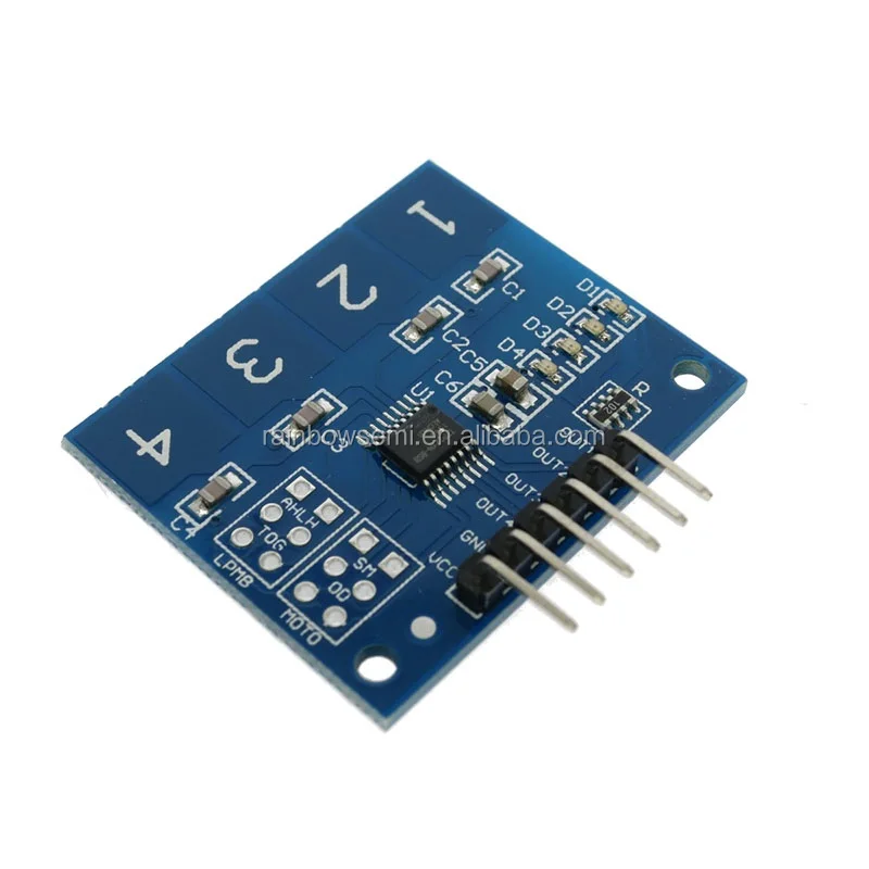 5 Pièces Module Commutateur Tactile TTP224 Capacitif 4 Canaux - Capteur Numérique Haute Précision