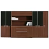 OEM iron pine wood round office desk bookcase for living room