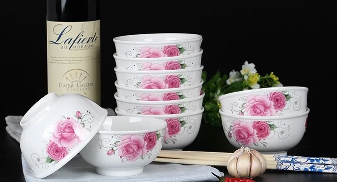 Haonai 4 inch porcelain bowl white round bowl with printing by machine