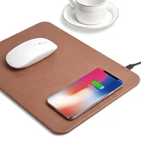 

Best selling products 2020 in usa 2 in 1 Leather qi wireless fast charging mouse pad for iPhone X for Samsung S9+