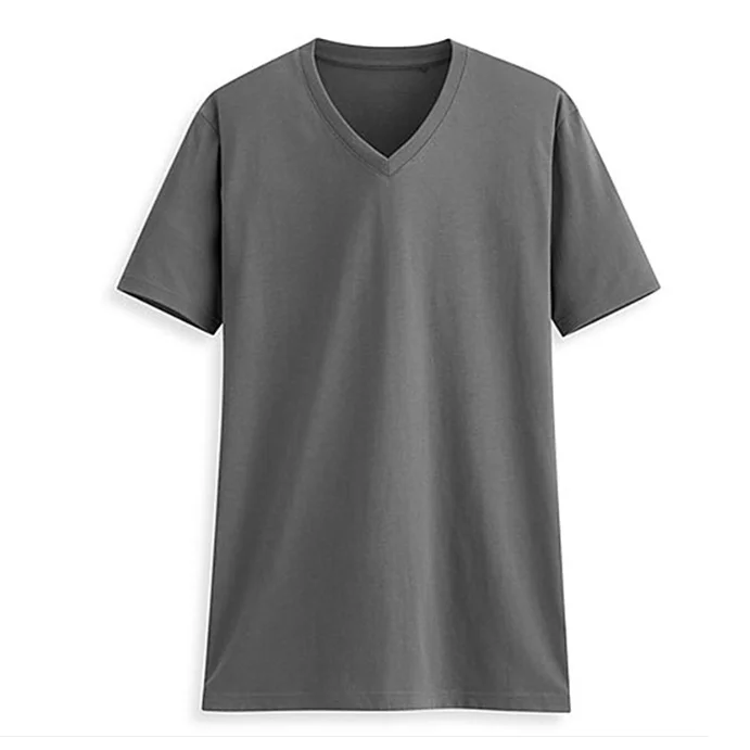 

Wholesale White Custom Printing Men 100% Cotton Fitted T Shirt V neck t shirt