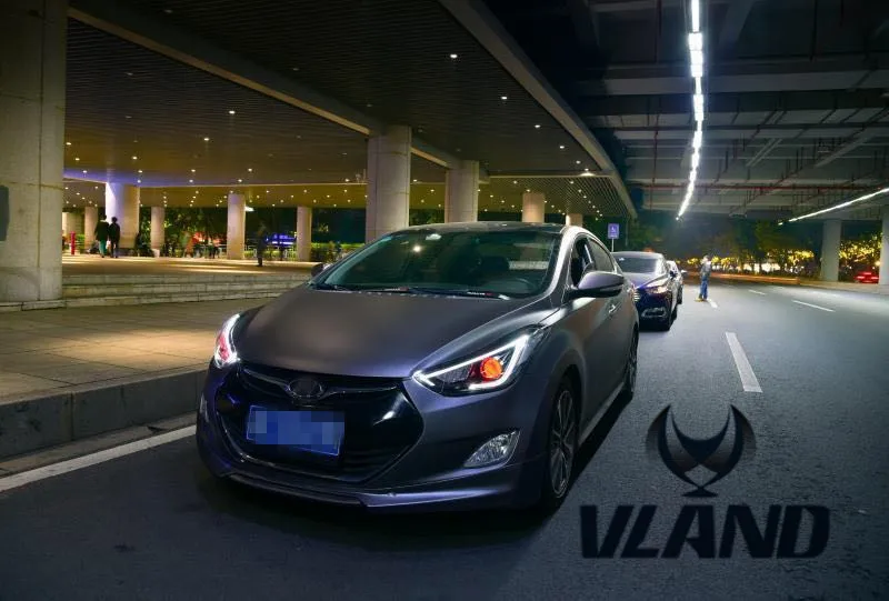 Vland Factory Car Headlamp for Hyundai Elantra [Avante MD] LED Light Bar DRL Plug and Play Head Lamp for 2012-2017