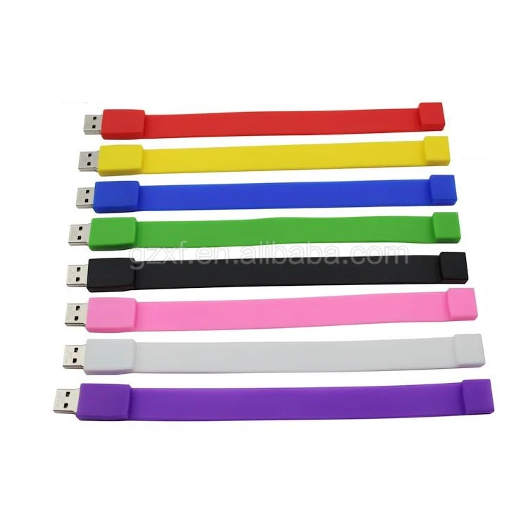 Custom Logo Usb Flash Drive Wristband USB Memory Stick Real Capacity Pendrive Slap Silicone Bracelet Flash Drive - ANKUX.COM