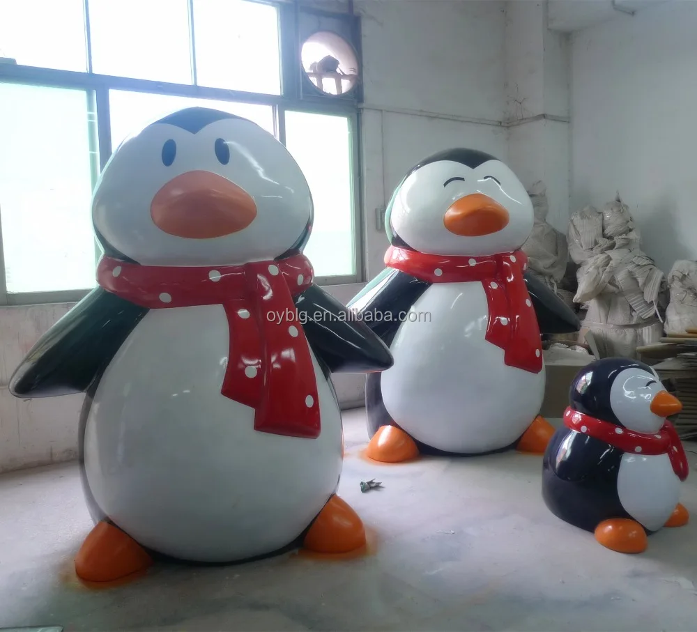 christmas custom design cartoon penguin winter set design decoration fiber glass statue View Christmas cartoon penguins OUYA Product Details from Shenzhen