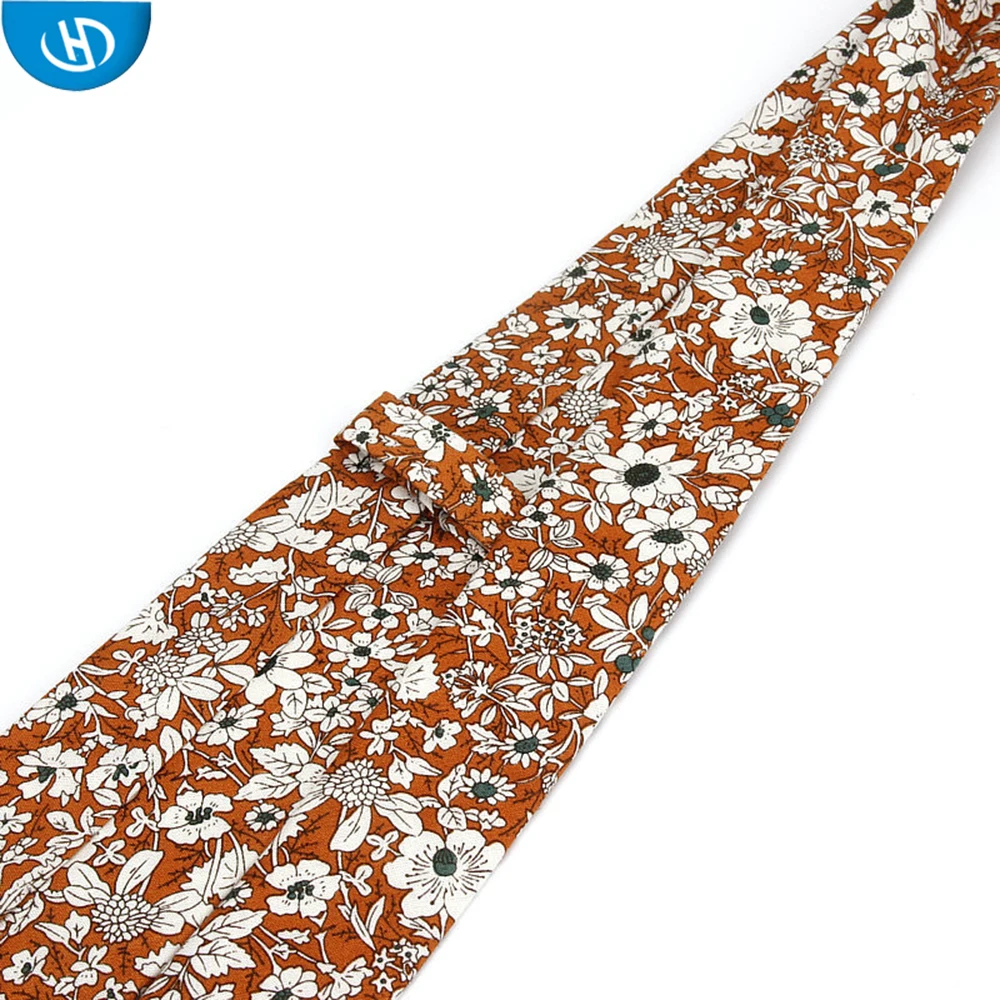 
Whosale Stylish Mens Custom Cotton Printing Flower Necktie In China 