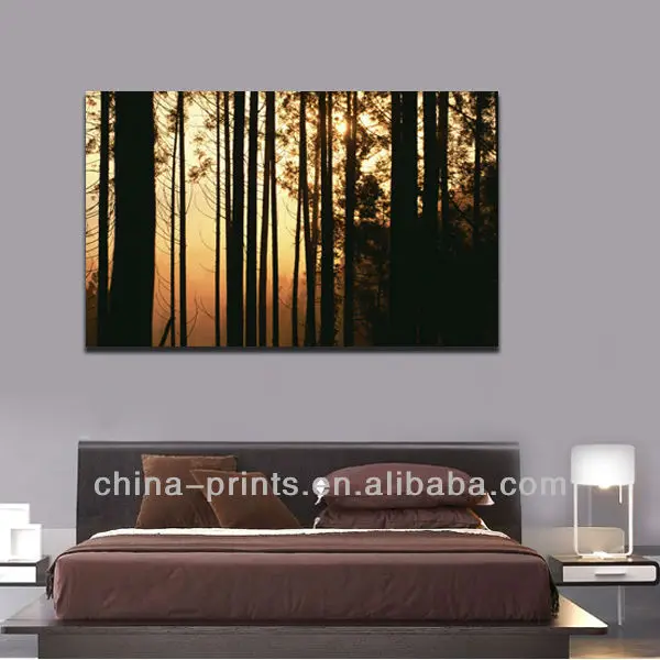 Impressive Sunrise Forest Picture Canvas Print for Home Decor