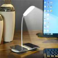 

360 Flexible Tube Desk Touchable LED Lamp Wireless Charger,Can Charge 2 Phones at the Same Time