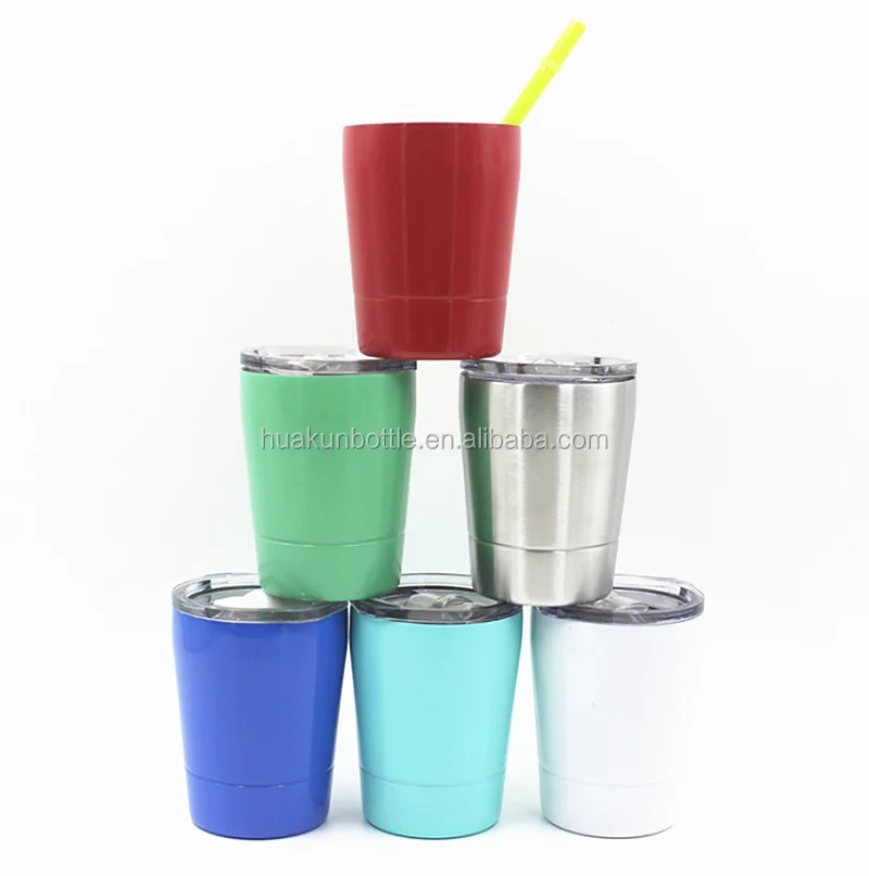 

best selling custom print 8 oz 18/8 stainless steel double wall insulated kids tumbler cups with straw and lid wholesale, Customized