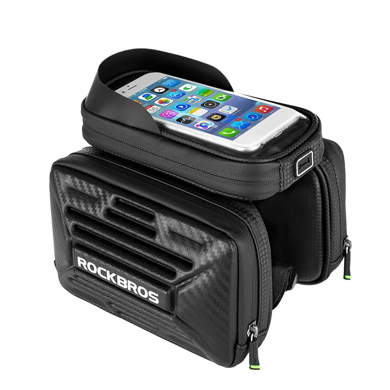 

CBR/OEM B53 TPU 6.2 inch Cellphone Waterproof Novelty Bike Bicycle Frame Front Head Top Tube Pouch Cycling Cell Phone Bag Case, Black