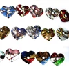 wholesale silver foil hollow heart shape murano glass pendant