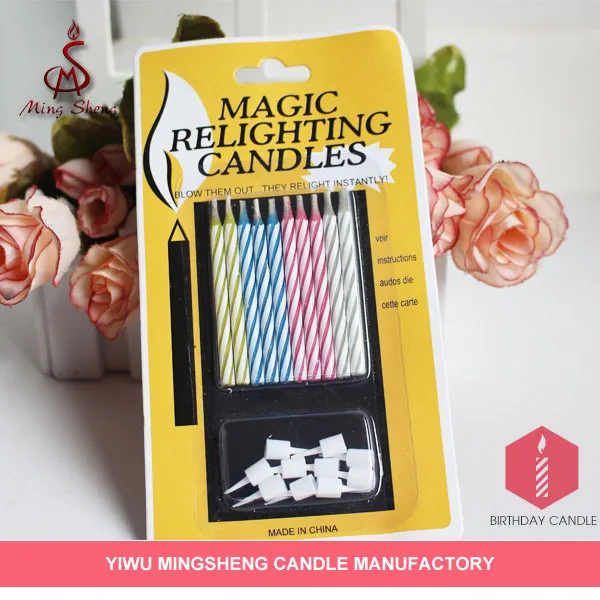 
Hot sale multi-color 10pcs magic spiral birthday candles 