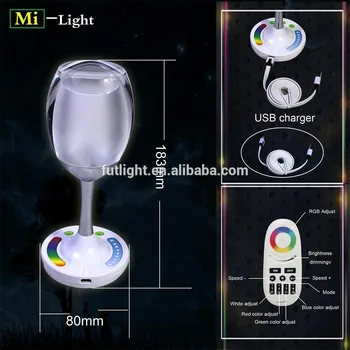 flashing light wine glass