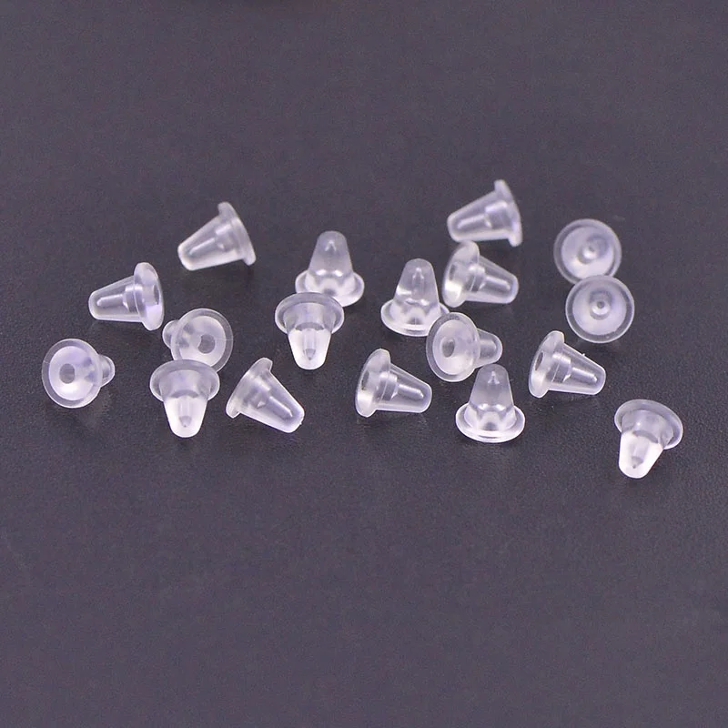 
New hat shaped ear plug hypoallergenic transparent earring lock 