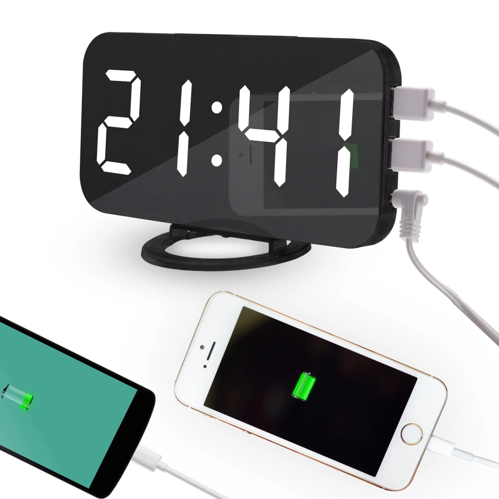 

2017 Digital Table Desktop LED Alarm Clock With Wireless Charger, I Phone Charger For Home Decor, Any pantone color;led color;customized logo;package all available