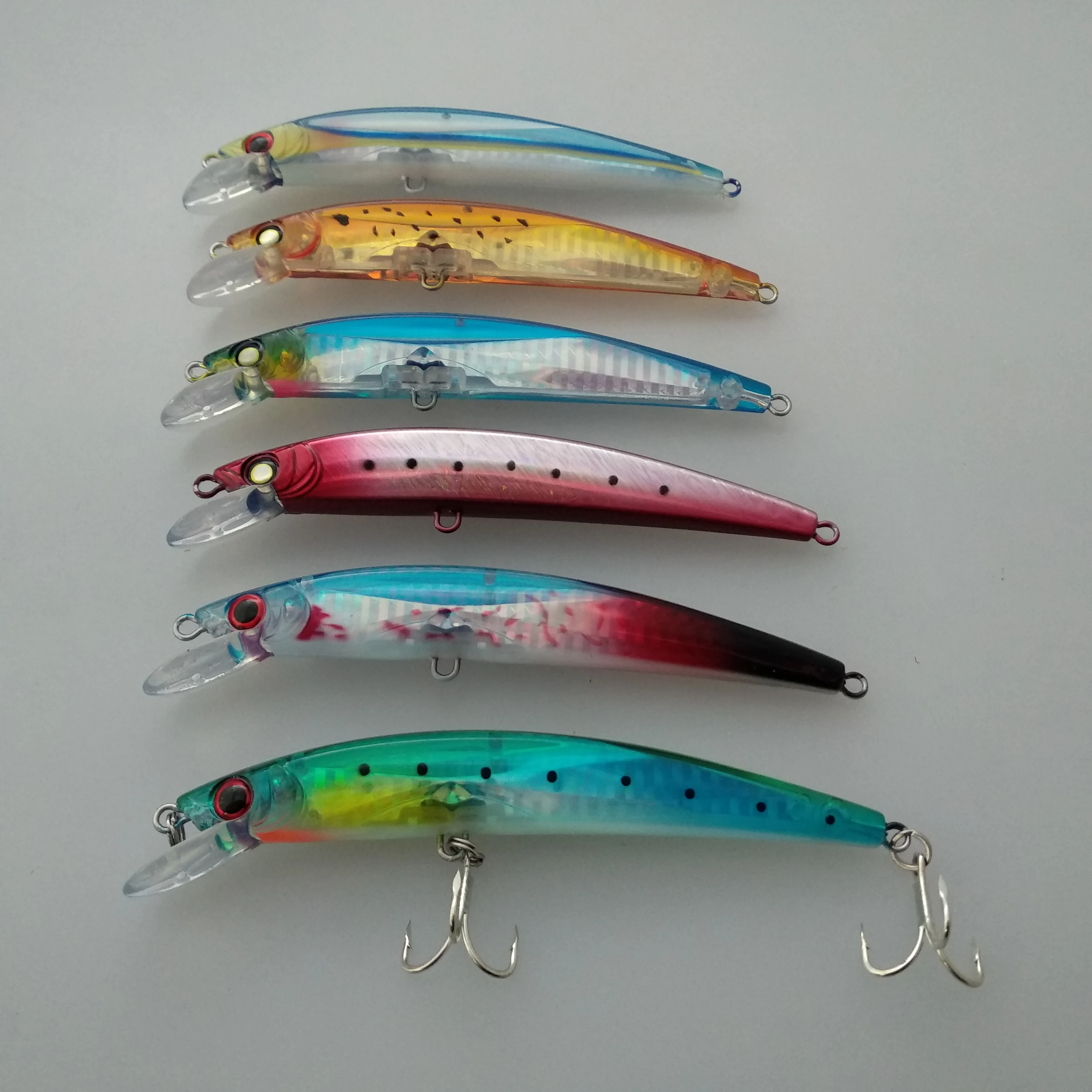 

diamond series 3D fishing lures with squid hooks, Various colors