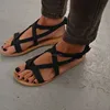 L2428A 2017 Stylish Women's 41 42 43 sIze Cutout Lace-Up Open Toe Boho Beaach Flat Sandals