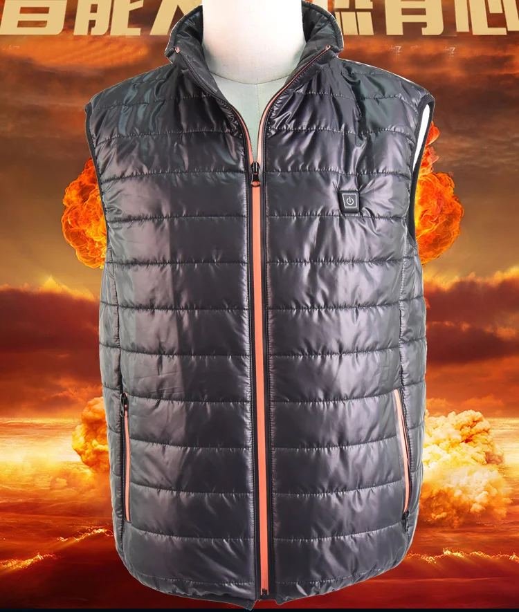 

Flexible Far Infrared Electric Heating Element For Clothes USB Heated Warm Jacket Men and Women For Winter, Black