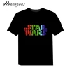Cotton Sound Activated LED short sleeve EL panel Tshirt Men for famous file starwars