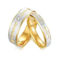 

Fashion Lover forever Love 18k gold plated Stainless Steel Wedding Couple Rings