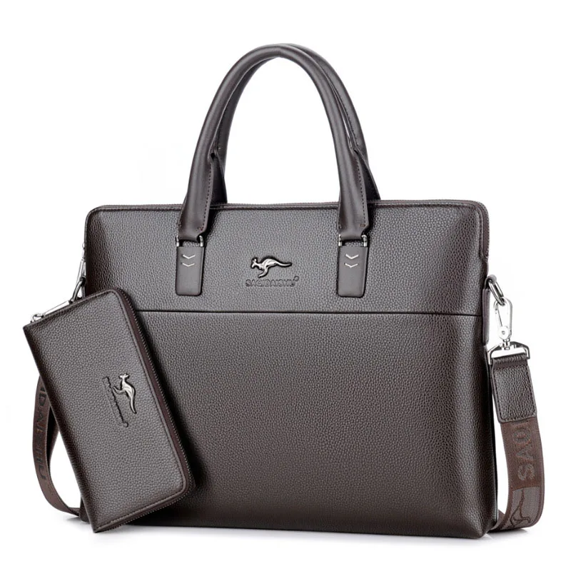 

Trend 2019 Men PU Leather Business Tote Shoulder Messenger Leisure Fashion Cheap Waterproof Purse Laptop Briefcase, Customlized