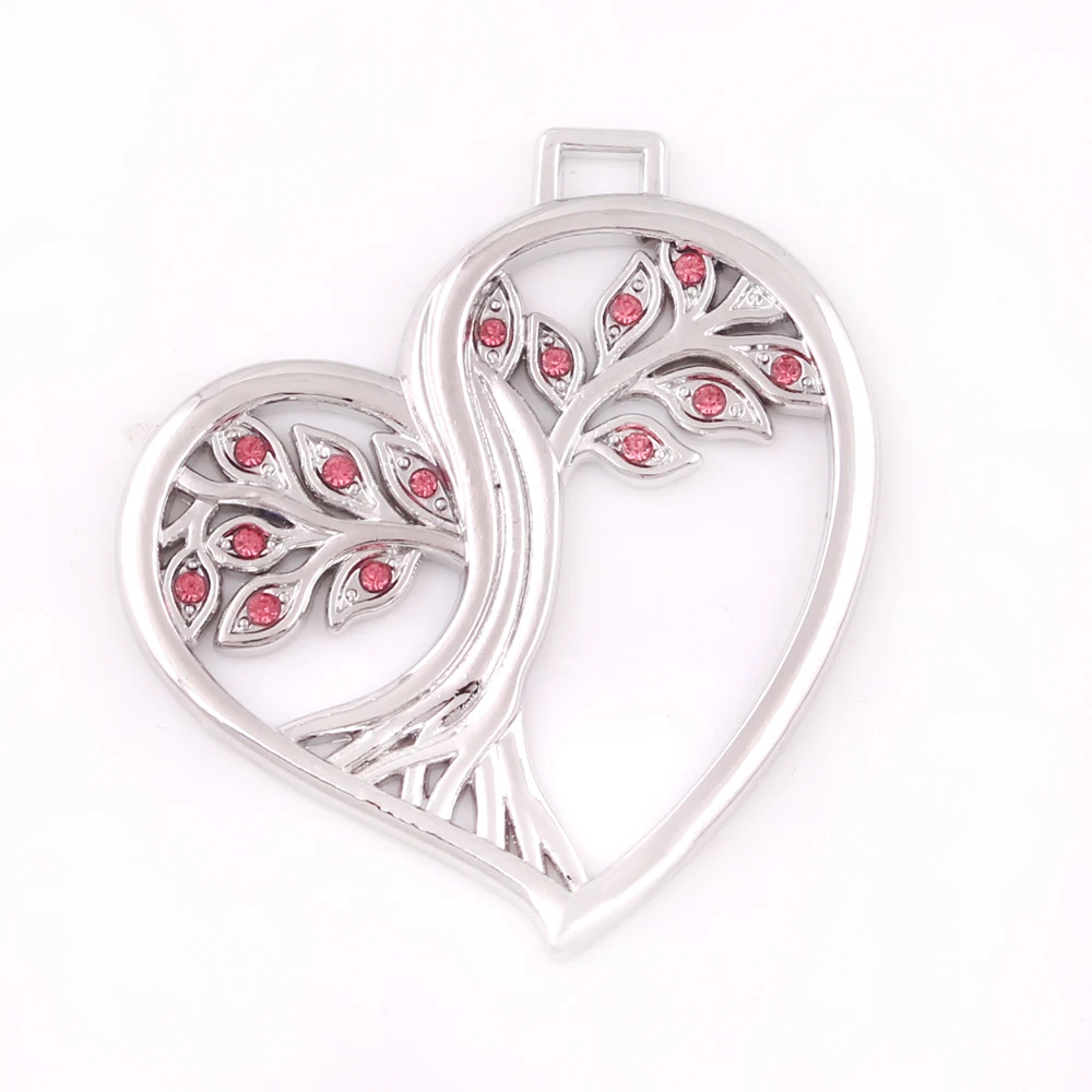 

P305 Vintage Jewelry Solstice Tree Heart Shape Pendant Tree Pagan Druid Crystal Jewelry