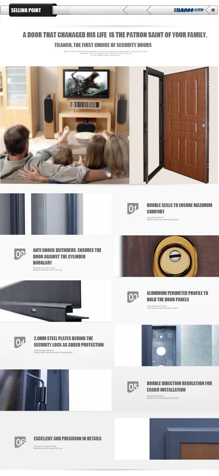 Tlj302 Italy Standard 3 Point Door Security Safety Lock Buy 3