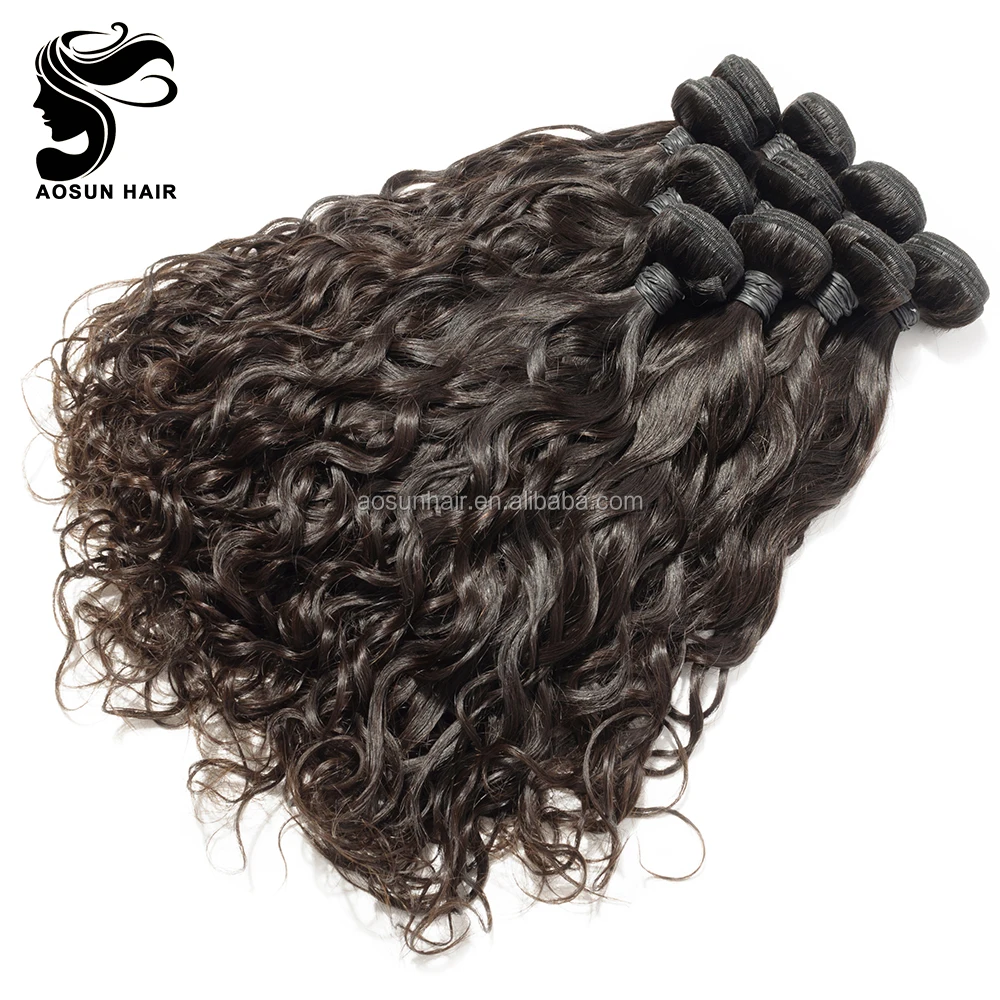 

High Quality 9A Grade Raw Virgin Indian Hair, Cheap Water Wave Hair Weave, Natural color;can be dyed or bleached