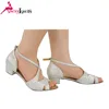 Latest Design High Quality Leather Sole Soft Upper Ballroom Shoes Girls Latin Sasan Dance Shoes