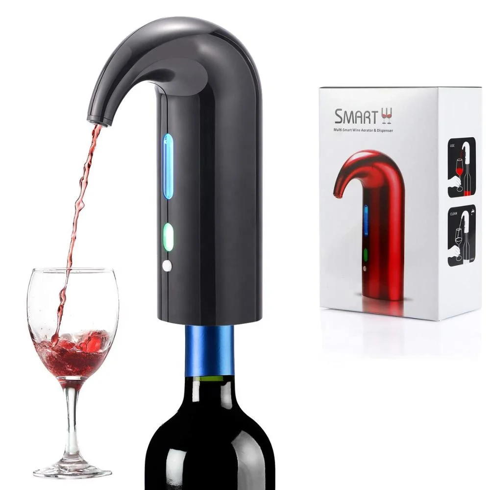 

China Manufacture Rechargeable Patent Wine Aerator Decanter Electric Wine Aerator, White red black