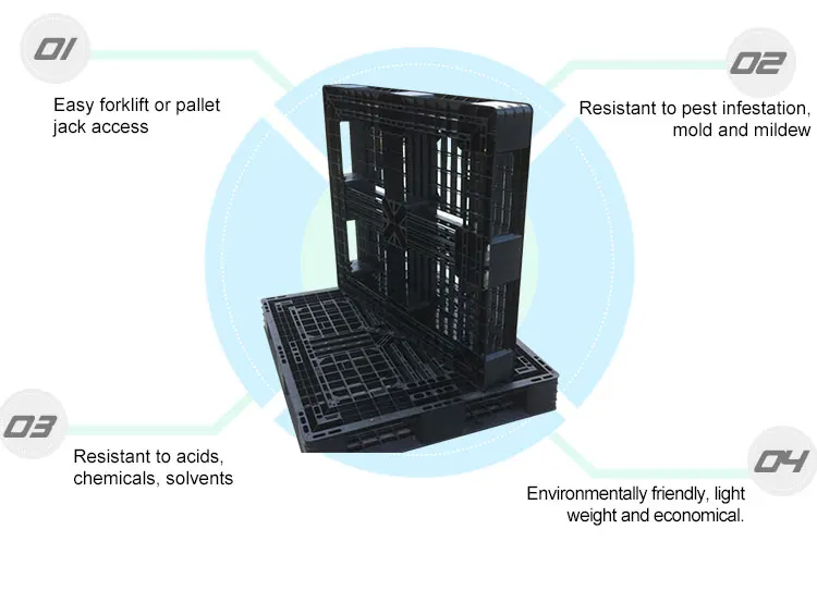 Dynamic Load Capacity 1 Ton Hdpe Black Plastic Pallet Buy Hdpe Black