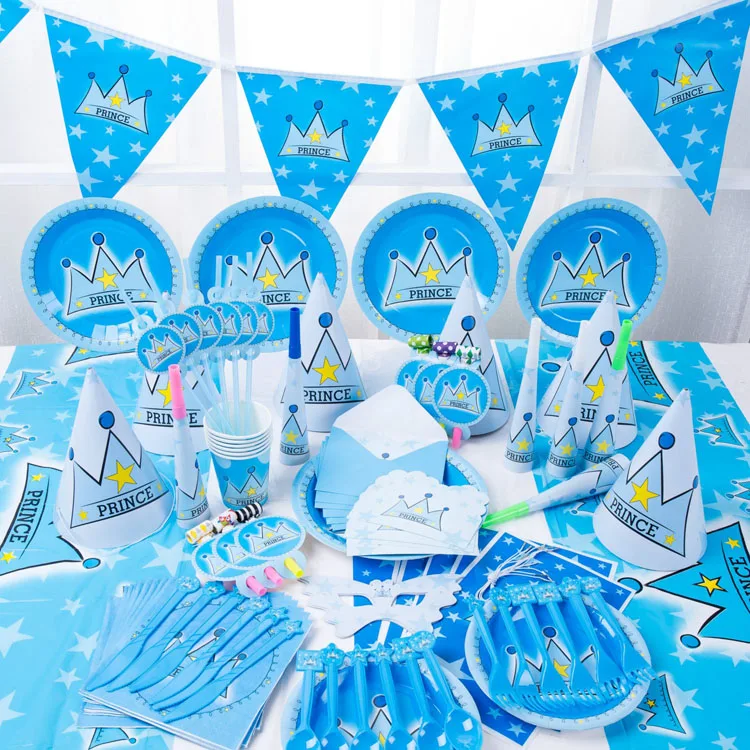 Crown Prince Theme Birthday Party Decoration Supplies Scene Layout