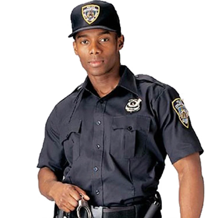 Design Classic Black Color Security Guard Uniform Shirts