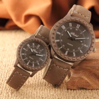 

Hot Sales New Vintage leisure imitation wood pair watches men women lovers couple dress quartz wristwatch