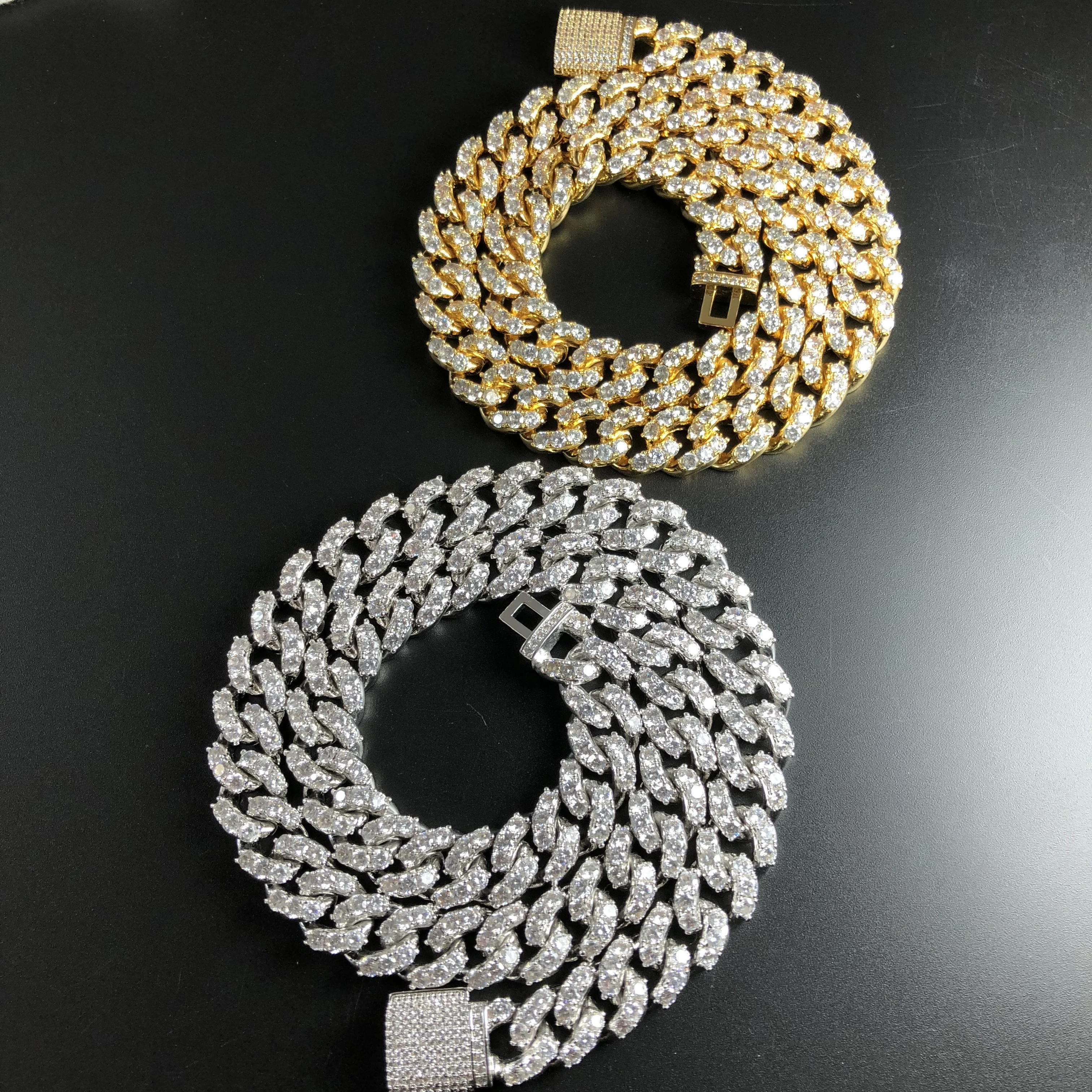 12mm Large Stone Diamond Cuban