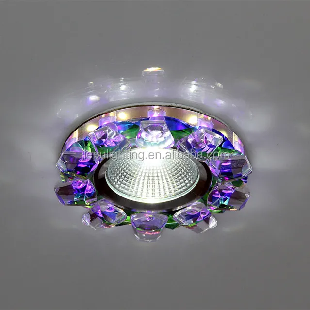 
crystal glued downlight ceiling light MR16 GU5.3 house decoration lamp for home hotel party DJ holiday magic color led 