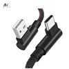 High Quality Nylon Braid Double L Game Playing 90 Degrees Elbow USB Cable Android Charging Cable For smartPhone