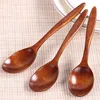 Natural creative wood honey coffee mixing spoon can be customized printing LOGO small soup spoon