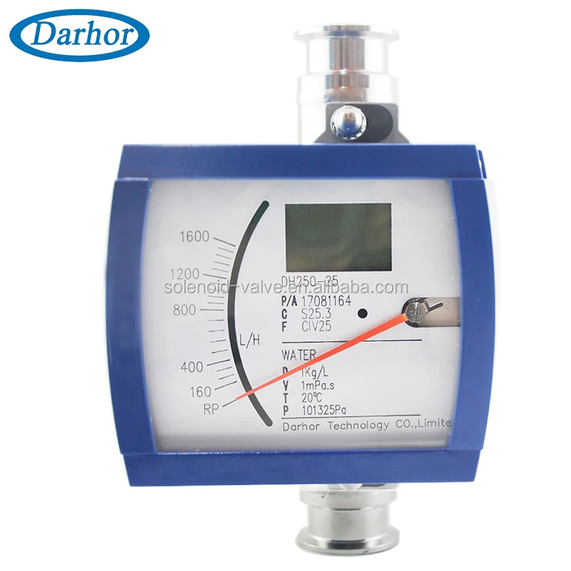 DH250 Duitsland kalibreren 2.5% rvs tri-clamp metalen buis rotameter sanitaire rotameter flow meter food grade flowmeter