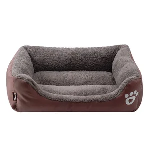 Image of Wholesale Hot selling pet dog warm plush luxury pet sofa bed waterproof Rectangular memory foam dog bed
