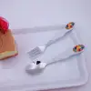 White Easy Held handle Spoon and Fork Set for Toddler