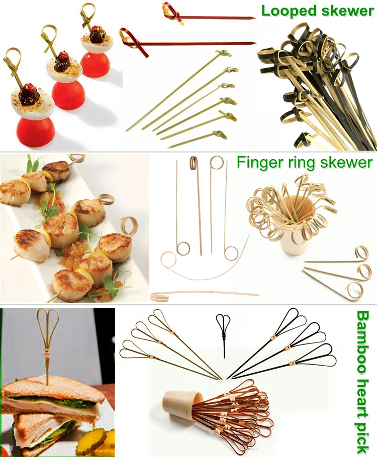 9 / 12cm Sgs Approval Black Color Knot Bamboo Skewers Buy Bamboo