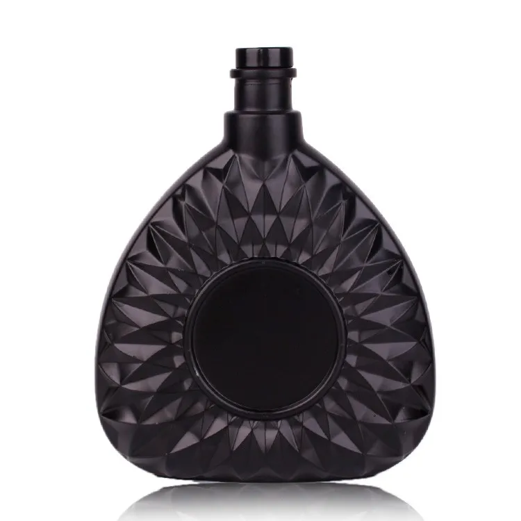 Wholesale Matte Black Liquor Vodka Brandy 500ml 750ml 1000ml Glass Wine Bottle With Cork Buy 7157