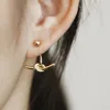 European Style 18k Gold Silver Plated Metal Knot Stud Earrings Geometric Bow Knot Stud Earrings